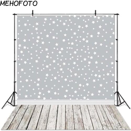 MEHOFOTO Newborn Photography Backdrop little Stars Gray Wall Backdrops Wood Board Photo Background for Photobooth Studio Props