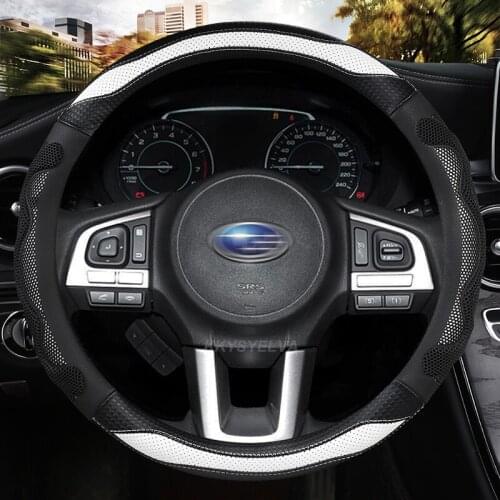 Microfiber Leather 38CM Car Steering Wheel Cover Anti-slip for Subaru Forester Legacy XV BRZ WRX High Quality Auto Accessories