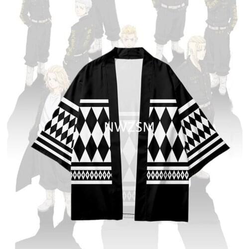 Draken Ken Ryuguji Haori Kimono Cosplay Costume Anime Tokyo Revengers Harajuku Cloak Top Shorts Carnival Manji Gang for Adults
