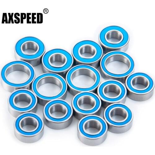 AXSPEED 16Pcs Wheel Hub Sealed Bearing Kit for Tamiya TT-02 1/10 RC Crawler Car Truck Accessories Upgrade Parts