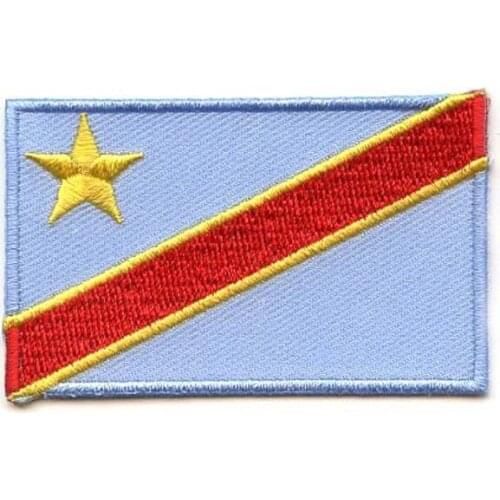 Congo Country Badge/Embroidery Patch Made by Twill and Flat Boder and Iron On Backing free shipping by Post