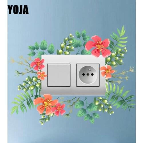 YOJA Colorful Flowers World Room Decorative Interesting Design PVC Wall Decal Beautiful Switch Sticker 13SS0127
