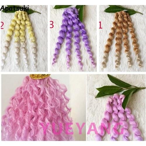25*100CM Colorful Curly Wavy Doll Accessories DIY Doll Wigs For Barbie Doll For 1/3 1/4 1/6 BJD SD Handmade Dolls Hair