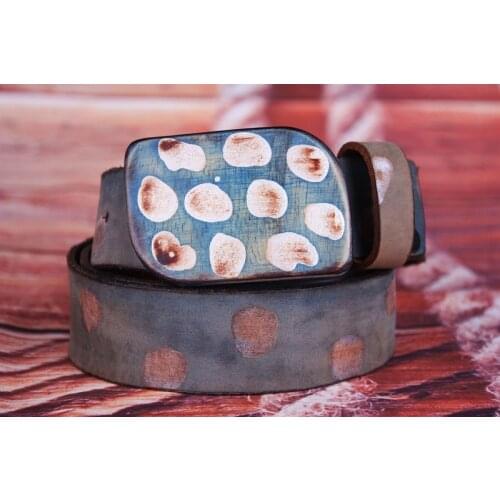 Unique design men cowhide leather Strap Retro style Wooden Buckle belts Fashion High quality brand Free shipping