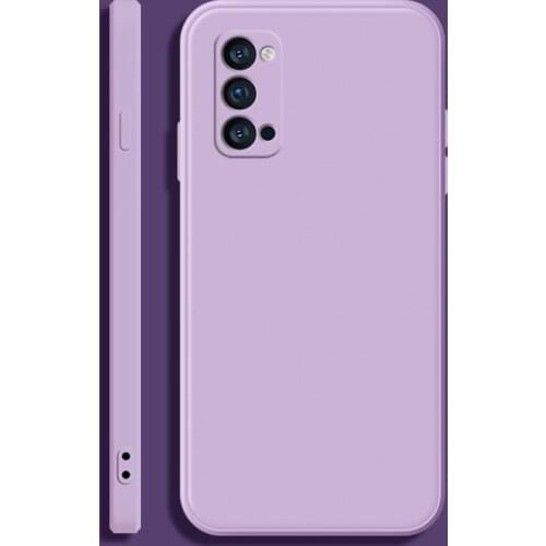 For OPPO Reno 4 Pro Soft TPU Silicone Protective Square Phone Casing Simple Purea Colors Back Cover Fundas