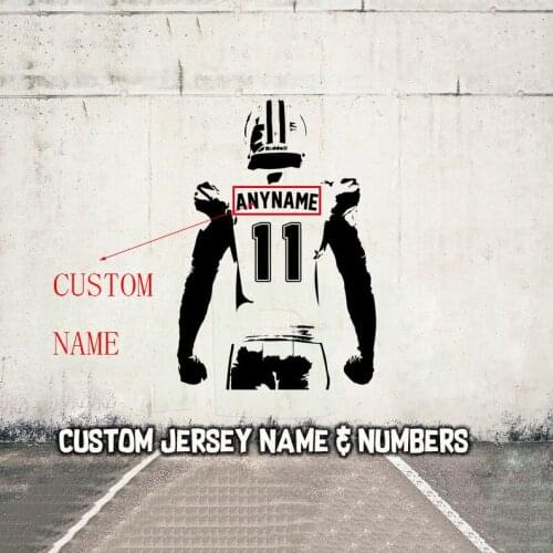 Football Wall Art - Custom Name Football Decal - Vinyl Sticker Boy Bedroom - Choose Name and Jersey Numbers A1-048 Paper Modern