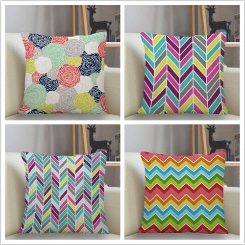 Musife Stripe color Pillowcase Custom Square Pillow Cover Case Zipper Pillowcase 35*35,40*40,45*45cm Drop Shipping