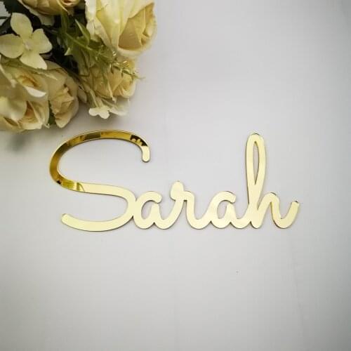 Personalized Baby Shower Mirror gold Name Signs, Custom Children Name Wall Decor Color silver Letters,Wall Acrylic Names Letter