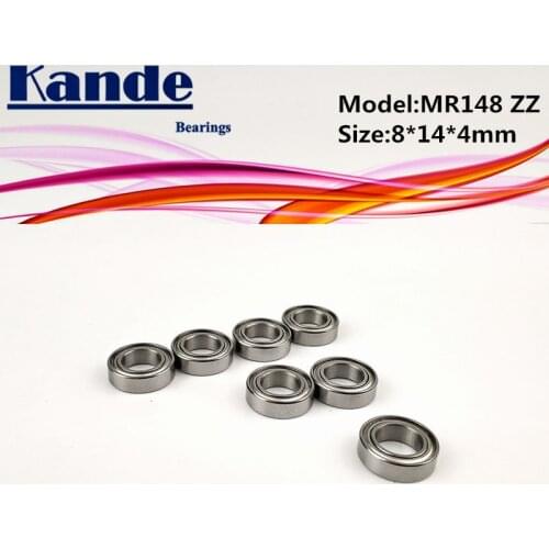 Kande Bearings 10pcs MR148ZZ 8x14x4 MR148 Miniature Ball Bearing MR148 ZZ