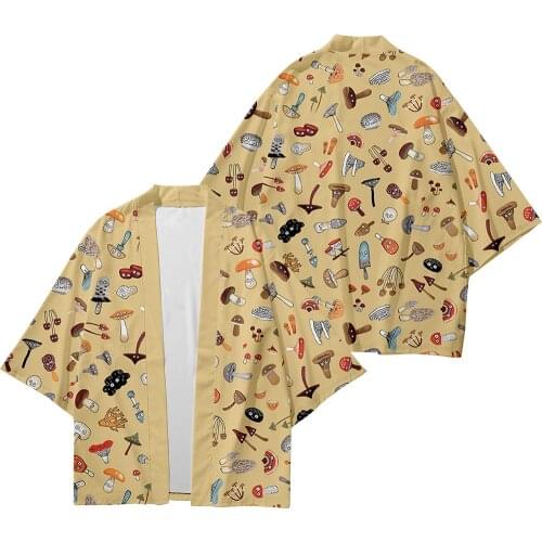 Plus Size Strawberry Print 6XL 5XL 4XL 3XL XXL Loose Japanese Cardigan Women Men Harajuku Kimono Cosplay Blouse Yukata Clothing