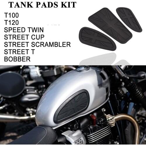 Motorcycle Side Fuel Knee Tank Pad Rubber Stickers FOR Street Twin/Scrambler/Cup 900 2020 2019 2018 2017 2016
