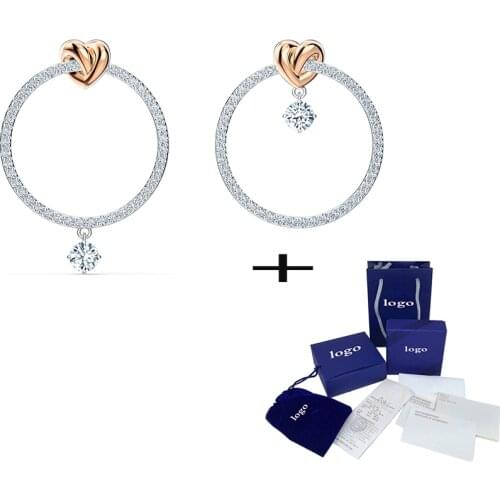 2020 New Fashion Classic Rose LIFELONG HEART Pierced Earrings For Wife To Send Girlfriend A Birthday Anniversary Exquisite Gift