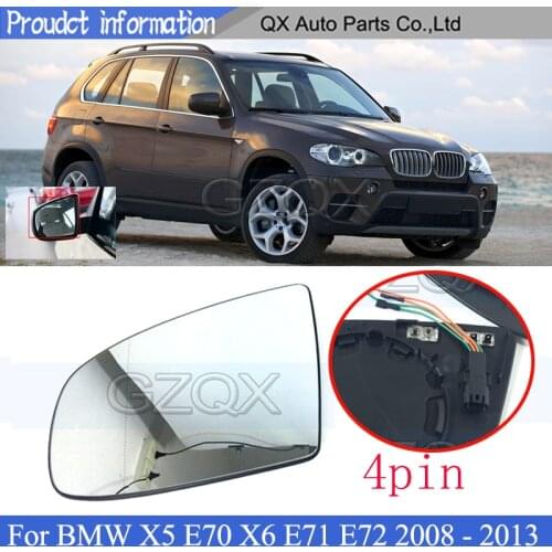 CAPQX With heating Rearview Mirror Glass Lens For BMW X5 E70 X6 E71 E72 2008 2009 2010 2011 - 2013 Side Mirror Lens Glass