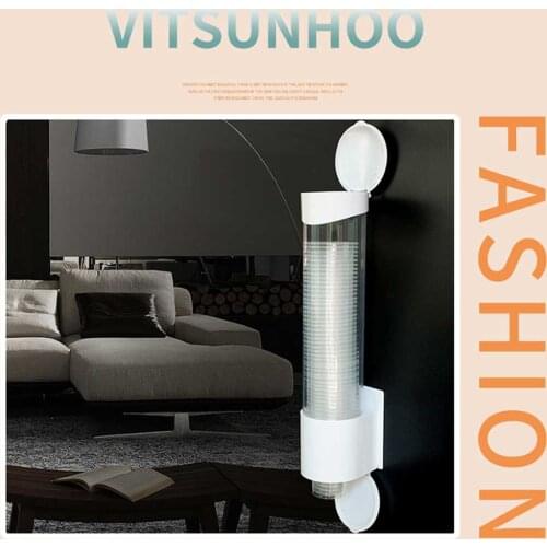 ABS Home Office Storage Rack Paper Cup Dispenser Hotel Automatic Wall Mounted Dust-proof Automatic Cup Divider 667