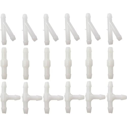18pcs/Set Car Windshield Wiper Spray Jet Car Styling Windshield Washer Nozzle Splitter Tube T/Y/I Type Hose Connector Kit