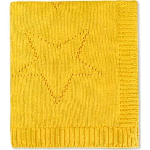 Stars Mustard Knitwear Blanket