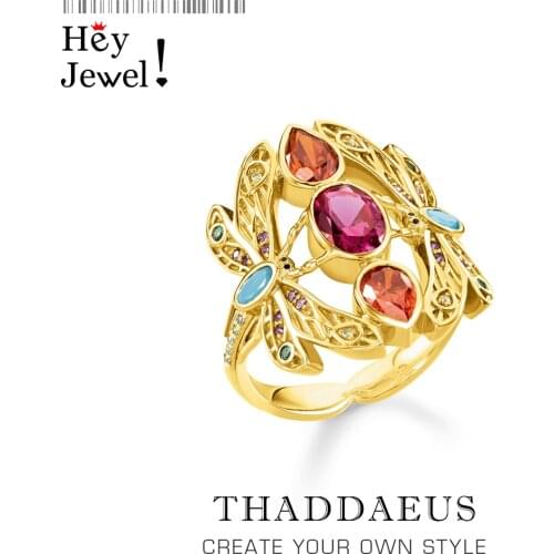 Golden Dragonfly Ring,Europe Fine Jewelry For Women,2021 Spring Brand New Bohemia Gift In 925 Sterling Silver,Super Deals