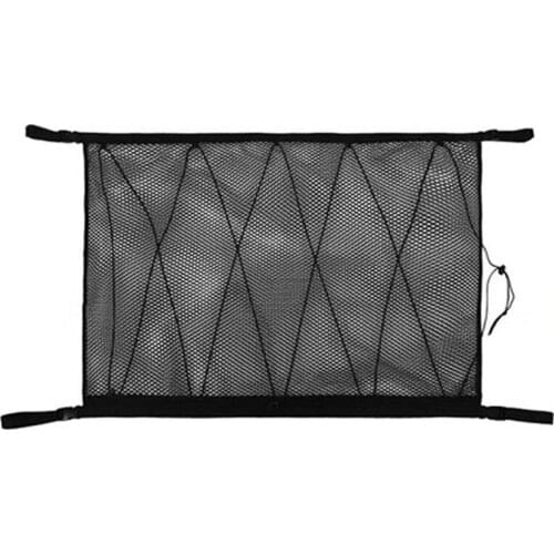 1 PCS Black Car Ceiling Storage Net Pocket Roof Interior Cargo Net Bag Car Trunk Storage Pouch Sundries Storage Organizer