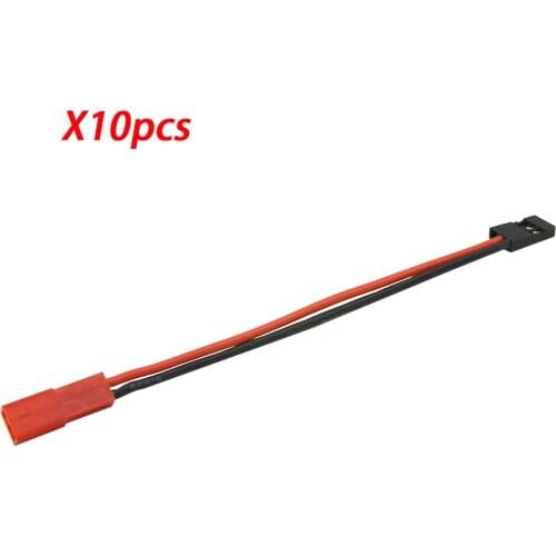 10PCS 10cm JST Plug to JR Futaba servo connector Adapt Cable for RC Battery