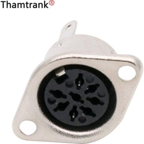 10PCS High quality 8 PIN DIN Panel Mount 5 Pole DIN Female Jack Socket Solder Metal DIN Chassis Wire Connector