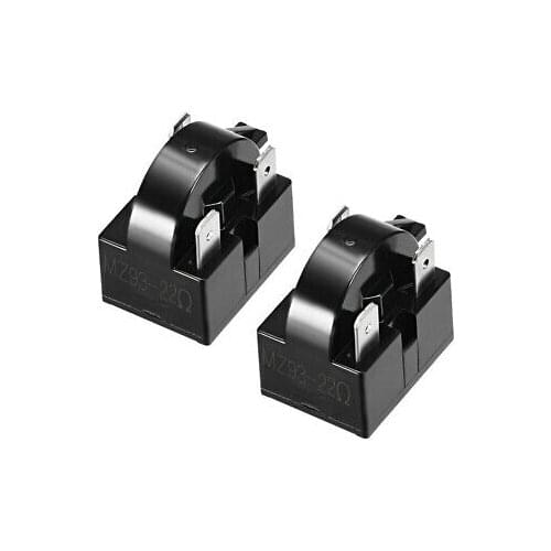 2 Pcs 22 Ohm 3 Pin Refrigerator PTC Starter Relay Black