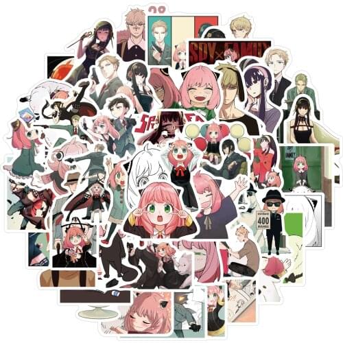 25/50PCS Cartoon Spy Family Anime Stickers Laptop Skateboard Luggage Suitcase Phone Graffiti Cute Stickers Kids Gift Toy Decal