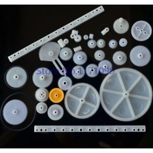 34 kinds of rack and pinion gear bag toy model pulley plastic worm gear reducer diy kit