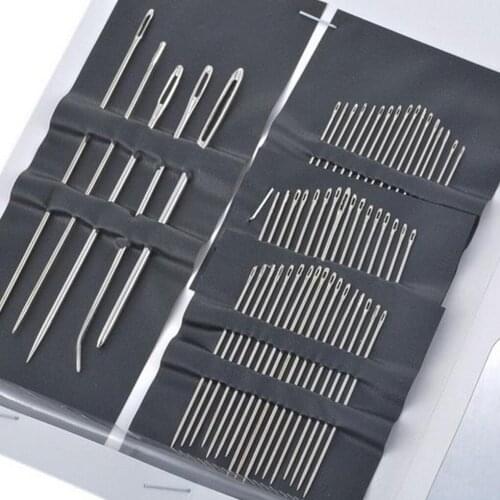 55Pcs/set Stainless Steel Sewing Needles Blind Needle Threading Hand Sewing Elderly Embroidery Needle Apparel Sewing Pins