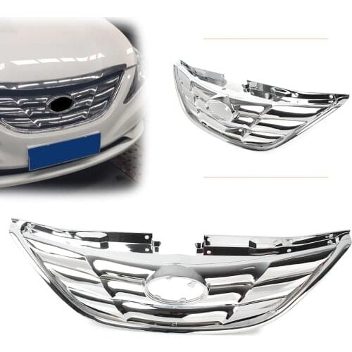 Car Front Upper Grill Horizontal Grille Fit Hyundai Sonata 2011 2012 2013 Chrome