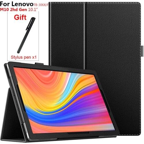 Case for Lenovo Tab M10 HD (2nd Gen) TB-X306F/TB-X306X 10.1 Inch, PU Cover with Auto Sleep/Wake Fit Lenovo Smart Tab M10 2hd gen