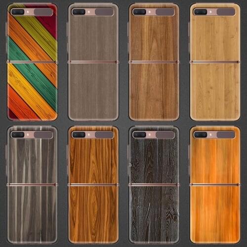 Case For Samsung Galaxy Z flip Case Protective Shell Shockproof Hard Cover Smartphone Accessories Funda Wood Grain Kayu