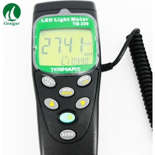 TENMARS TM-209 Digital LED Light Level Meter 400,000 Lux FC Measuring Lux Meter Brand New