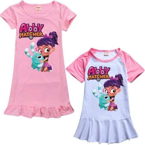 Childrens Summer Sleepwear and Princess dress Nightdress Big Girls Cotton Pyjamas Kids Short-Sleeved Dress Pajamas Nightgown
