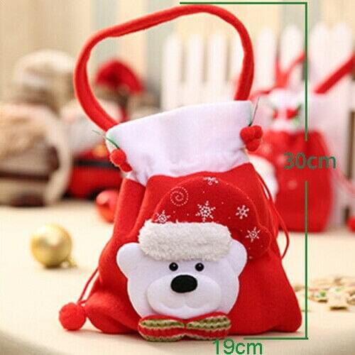 Christmas Party Gift Handbag Xmas Santa Claus Snowman Candy Gifts Bag AU Stock