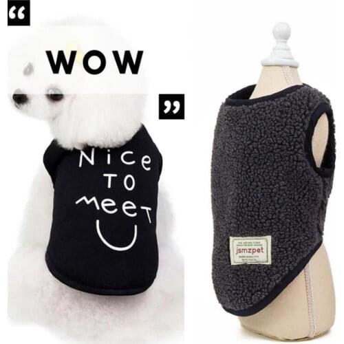 Cute Fleece Dog Clothes Warm Coat Vest For Small Dogs Chihuahua Double-sided Black Jacket Costume Puppy Cat Outfits Clothing XXL