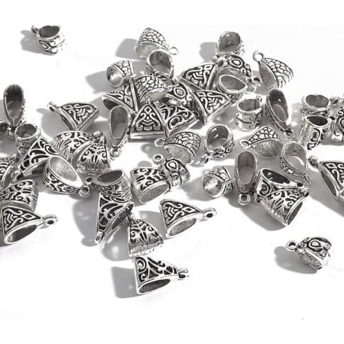 Hot Sale 20Pcs/Pack Plating Antique Alloy Pendant Head Metal Beads Loose Hole Beads Jewelry Accessories Jewelry Making DIY