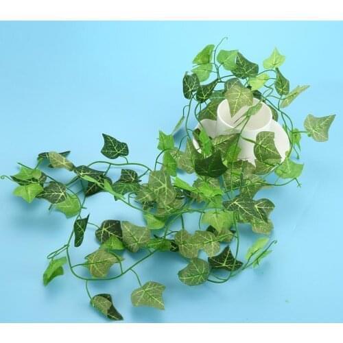 1PC 210Cm Green Silk Artificial Hanging Leaf Garland Plants Vine Leaves DIY For Wedding Party Bathroom Home Garden Decoration