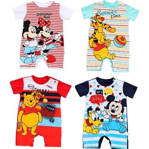Baby Boy Clothing Baby Rompers Disney Mickey Minnie Pooh Kids Roupas Bebes Infant Jumpsuit New Fashion Boy Girl Clothes Costumes