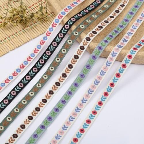 3 YARD 11~12MM Korean Colored Floret Embroidered Ribbon HANDMADE Lace