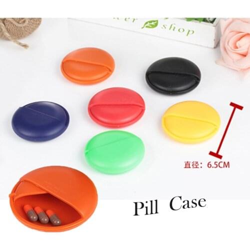 Candy Color Medicine Box Portable Sealed Moistureproof Undivided Single Gird Pill Case Medicine Holder Container(random color)
