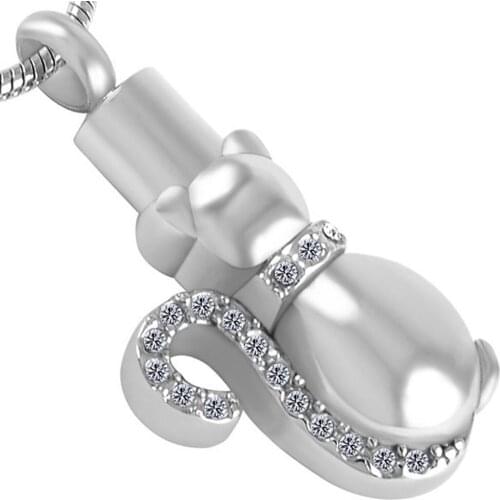 MJD8565 Discount !!! Big Sale 50% Off Memorial Lovely Cat Shape Necklace for ashes Pet cremation jewelry(Pendant only)