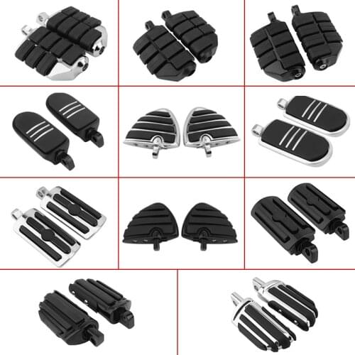 Motorcycle Footpegs Highway Pegs Aluminum Chrome Foot pegs Footrest For Harley Street Glide Softail Yamaha Suzuki Kawasaki Honda