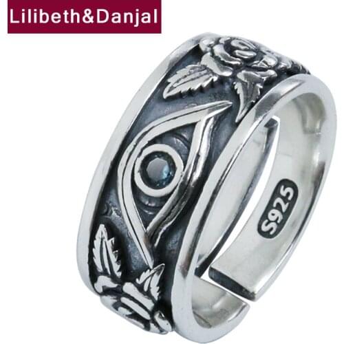 Eye Of God Rose Pure 925 Sterling Silver Adjustable Eternity Ring Fashion Fine Jewelry Men Women Christmas 2020 New Arrival R23