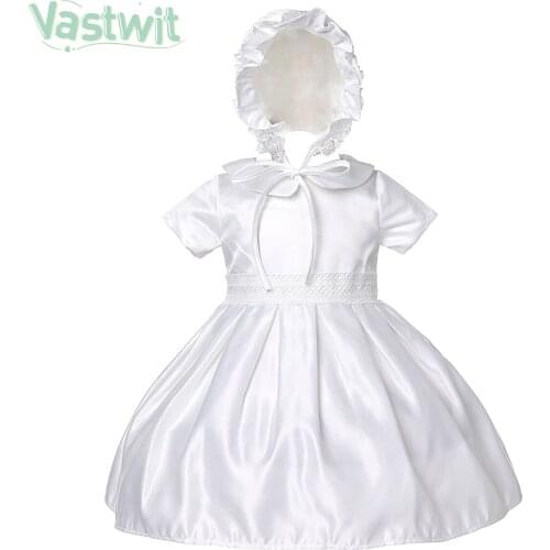 Baby Girls Christening Outfit Infant Girl Wedding Birthday Party Dress With Hat Girl Formal Bridesmaid Gown Sets Baptism Clothes