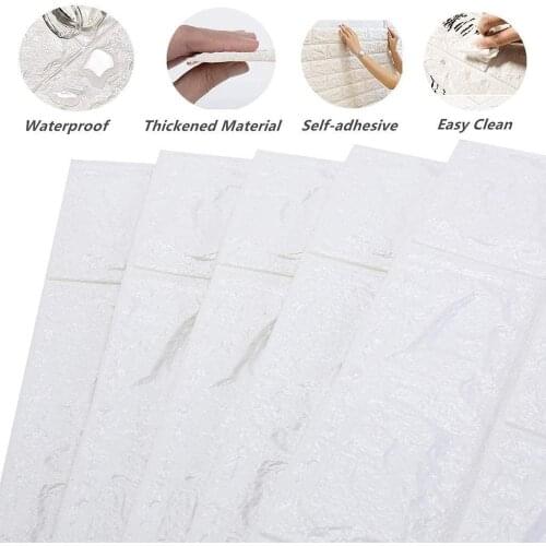 Novelty Wall Stickers, Waterproof Self Adhesive Wallpaper Pe Foam 3D Brick Pattern Wall Sticker Home Wall Decorative Wall Panel