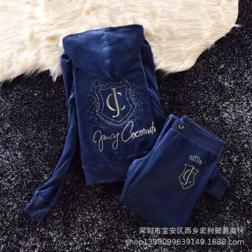 New spring and fall womens dress crown hot diamond sportswear casual fashion velvet sportswear suit velvet fabric pajamas