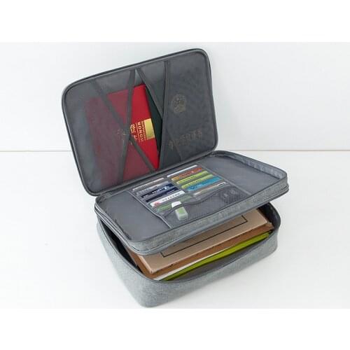 New Waterproof Travel Packing Organizers for Passport Document Bag Double Layer Large Briefcase Bag Portable Travel Accessories