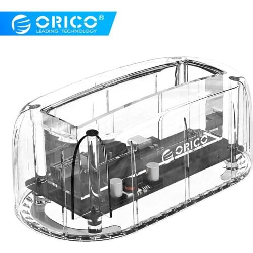 ORICO 2.5 3.5'' SATA to USB 3.1 HDD Case 5Gbps Gen2 Support UASP Type-C HDD Case Transparent SSD Hard Drive Enclosure 12TB Max