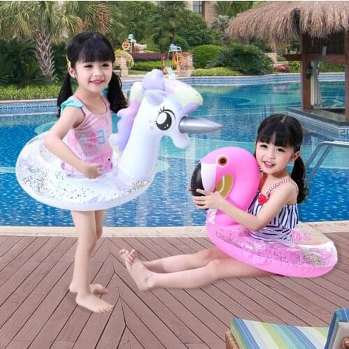 Sequin Floating Swimming Ring Inflatable Swimming Pool Floating Swimming Ring Baby Water Seat Summer Beach Party Toys