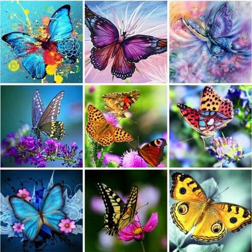 Full Square/Round 5D DIY Diamond Painting Butterfly 3D Diamond Embroidery Cross stitch Diamond Mosaic Flower Art Wall Home Decor